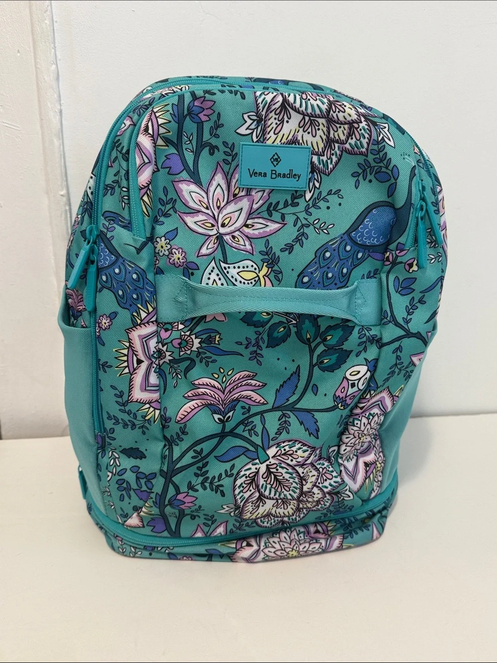 Vera Bradley blue green floral quilted backpack Vera Bradley Doodle Daisy S/M Quilted Backpack Bag Blue  main image 4